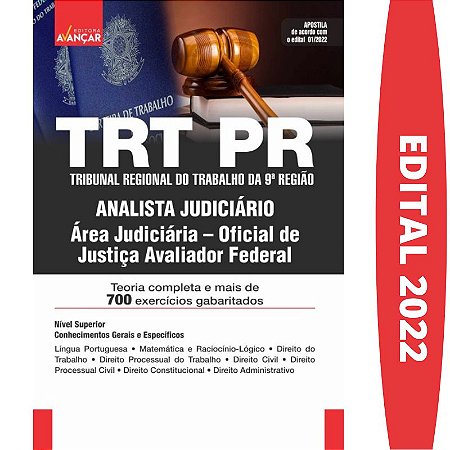 Apostila TRT PR - ANALISTA - OFICIAL DE JUSTIÇA AVALIADOR FEDERAL