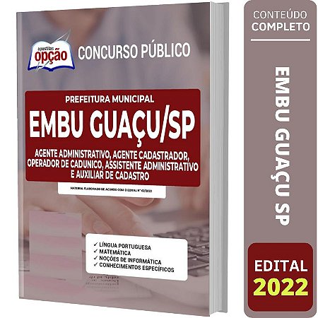 Apostila Concurso Embu Guaçu SP - Agente Assistente Auxiliar