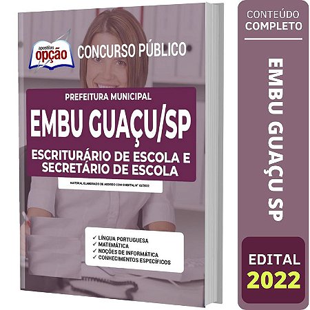 Apostila Embu Guaçu SP - Escriturário de Escola e Secretário