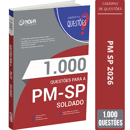 Apostila 1000 Questões Concurso PM SP 2026 - SOLDADO - Banca VUNESP