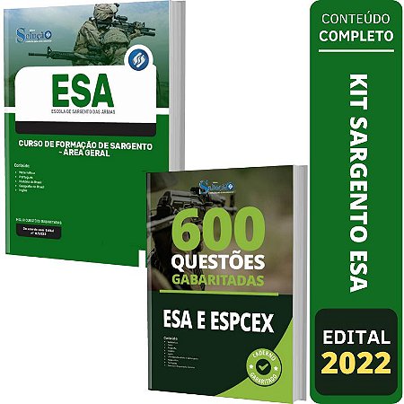 Kit Apostila ESA - Curso Formação Sargentos + Caderno Testes