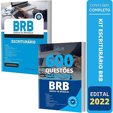 Kit Apostila Concurso Escriturário BRB + Caderno de Testes