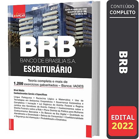 Apostila BRB - BANCO DE BRASÍLIA - ESCRITURÁRIO