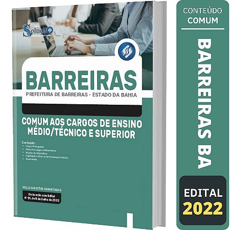 Apostila Prefeitura Barreiras - Comum Médio Técnico Superior