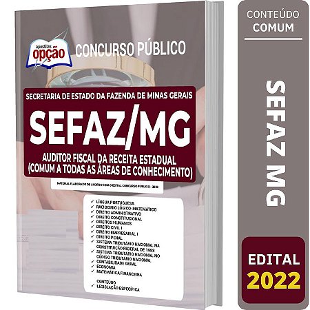 Apostila SEFAZ MG - Comum Auditor Fiscal Receita Estadual