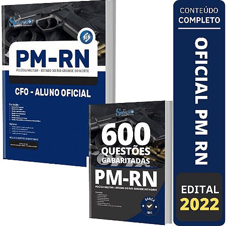 Kit Apostila Concurso PM RN - CFO - Aluno Oficial + Testes