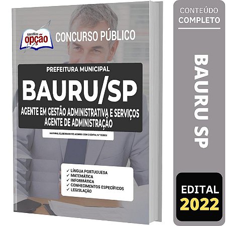 Apostila Concurso Bauru SP - Agente de Administração