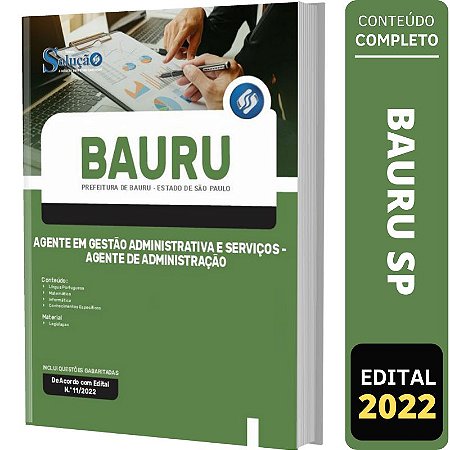 Apostila Prefeitura Bauru SP - Agente de Administração