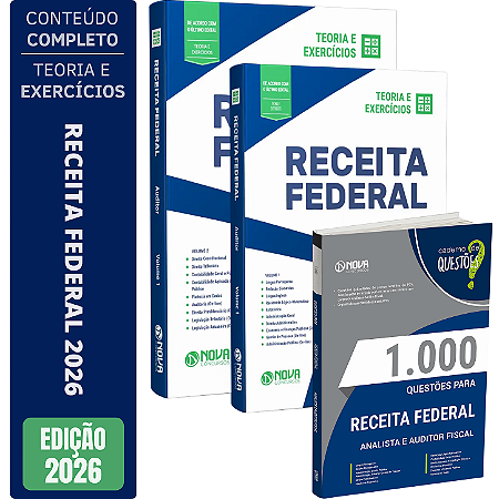 Kit Apostila Receita Federal 2026 - Auditor Fiscal + 1000 Questões
