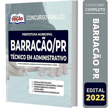 Apostila Prefeitura Barracão PR - Técnico Administrativo