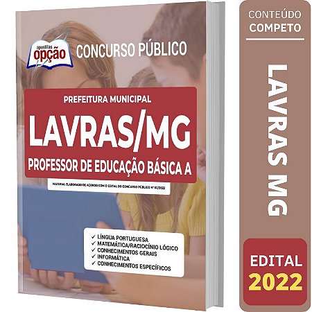 Apostila Prefeitura Lavras MG Professor de Educação Básica A