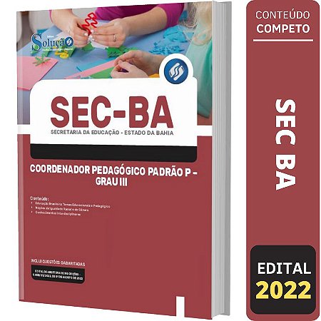 Apostila SEC BA - Coordenador Pedagógico Padrão P – Grau 3