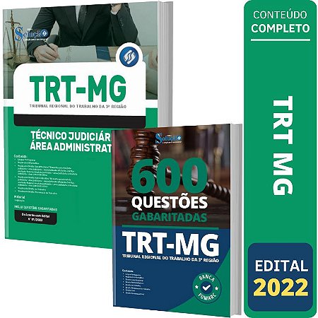 Kit Apostila TRT MG - Técnico Área Administrativa + Testes