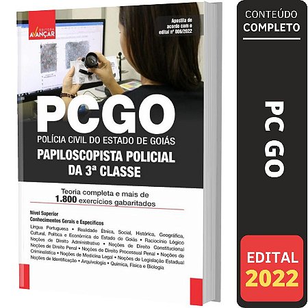 Apostila Concurso Pc Go Papiloscopista Policial Da 3ª Classe