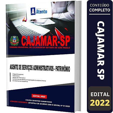 Apostila Câmara Cajamar-SP - Agente Serviços - Patrimônio