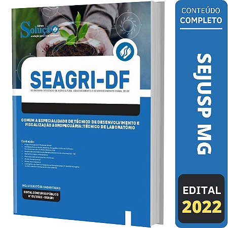 Apostila Concurso SEAGRI DF - Técnico de Laboratório - Comum