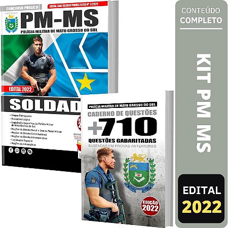 Kit Apostila PM MS - Soldado + Caderno de Testes