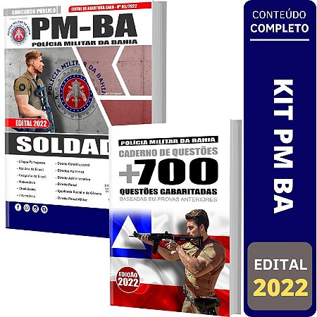 KIT Apostila Concurso PM BA - SOLDADO + Questões