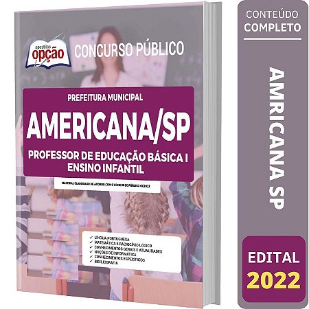 Apostila Americana SP - Professor PEB 1 - Educação Infantil