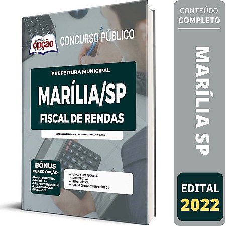 Apostila Prefeitura de Marília SP - Fiscal de Rendas