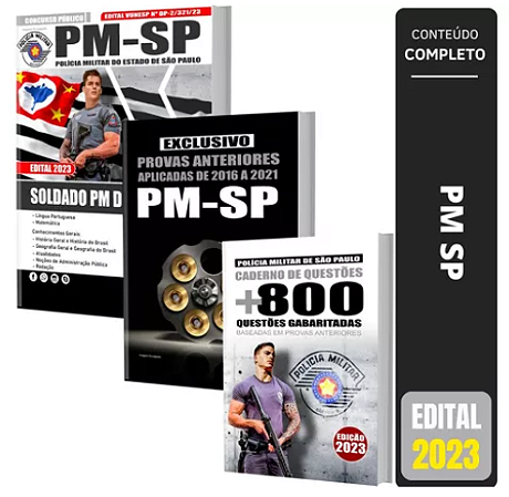 Kit Apostila PM SP Soldado 2024 + Questões + Provas Anteriores Pm