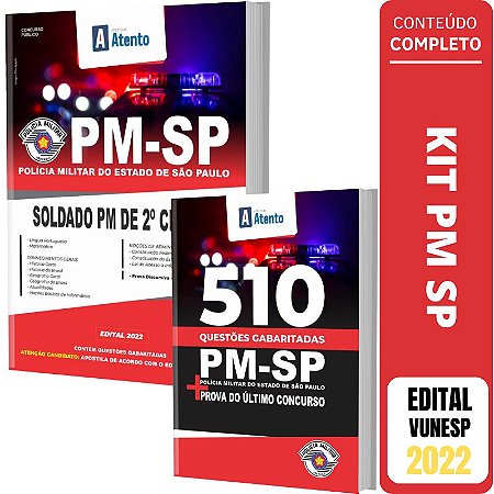 Kit Apostila Concurso PM SP - Soldado PM + Caderno de Testes