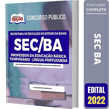 Apostila SEC BA -Professor Temporário de Língua Portuguesa