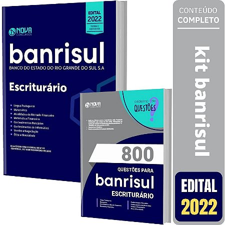 Kit Apostila Concurso BANRISUL - Escriturário + Questões