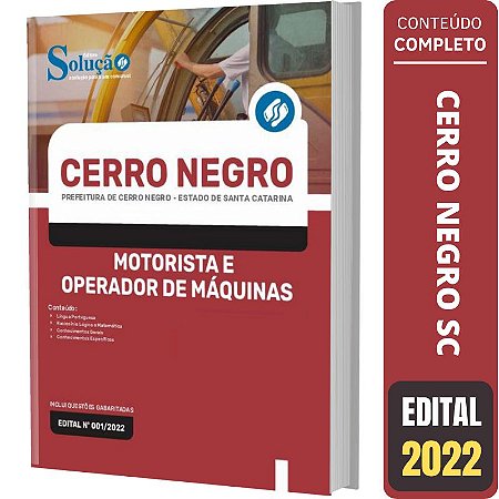 Apostila Cerro Negro SC - Motorista e Operador de Máquinas
