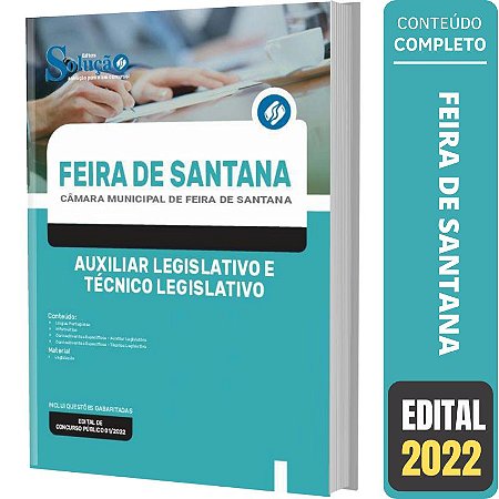 Apostila Câmara Feira de Santana BA - Auxiliar Legislativo - Solução Cursos  e Concursos | Apostilas para Concurso Público