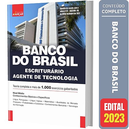 Kit Apostila Banco Do Brasil Escriturário + Questões - Solução Cursos e  Concursos