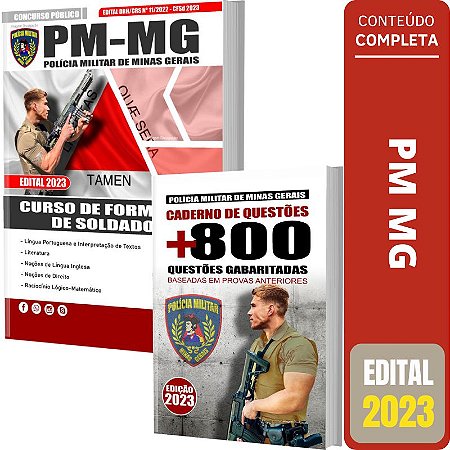 Kit Apostila Pm Mg - Soldados + Caderno de Testes