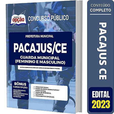 Apostila Pacajus CE - Guarda Municipal (Masculino)