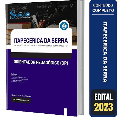Apostila Itapecerica da Serra SP - Orientador Pedagógico OP