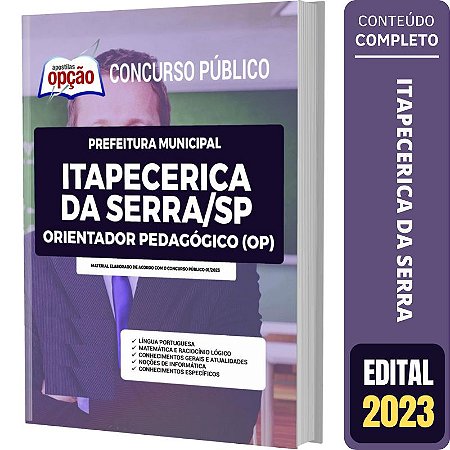 Apostila Itapecerica da Serra SP Orientador Pedagógico (OP)