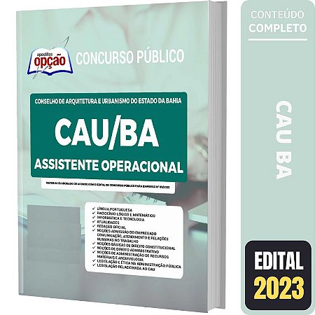Apostila CAU BA - Assistente Operacional