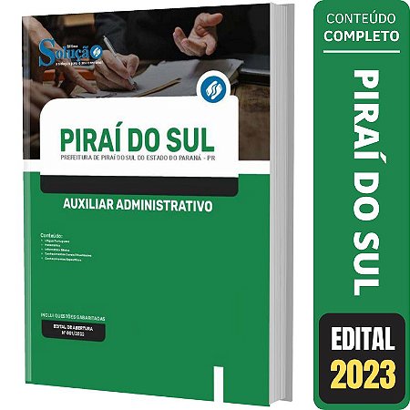Apostila Prefeitura Piraí do Sul PR Auxiliar Administrativo