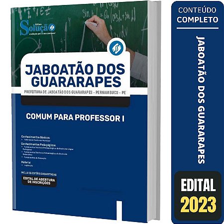 Apostila jaboatão dos Guararapes PE - Comum para Professor 1