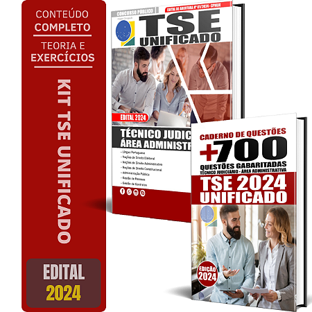 KIT Apostila TSE UNIFICADO 2024 - Técnico - Área Administrativa + Questões