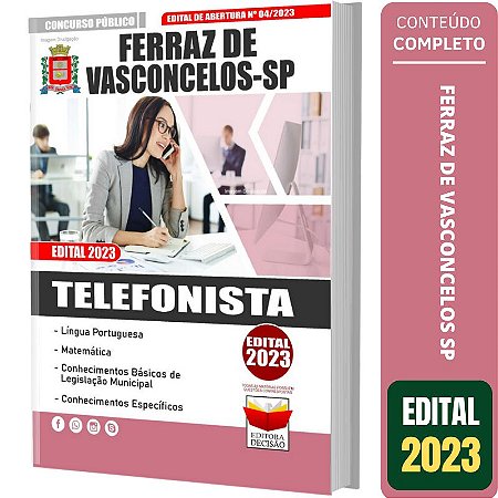 Apostila Prefeitura Ferraz De Vasconcelos Sp - Telefonista