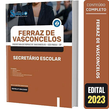 Apostila Ferraz de Vasconcelos SP - Secretário Escolar