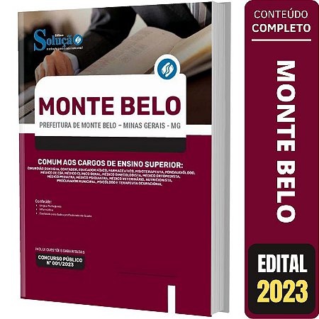 Apostila Concurso Monte Belo MG - Cargos de Ensino Superior