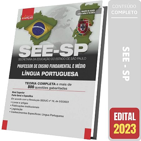 Apostila Concurso SEE SP Professor de Língua Portuguesa Parte Geral e Específica