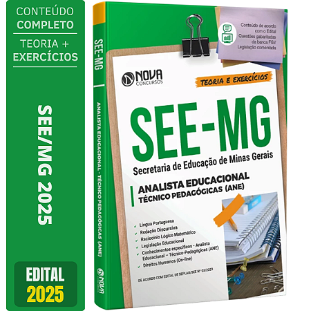 Apostila SEE MG 2025 - Analista Educacional - Técnicas Pedagógicas - ANE