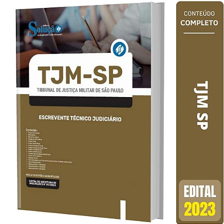 Apostila TJM SP 2023 - Tribunal de Justiça Militar - Escrevente Técnico Judiciário