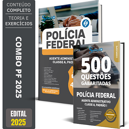 Kit Apostila Polícia Federal (PF) 2025 - Agente Administrativo + Livro de Questões