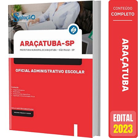 Apostila Araçatuba SP - Oficial Administrativo Escolar