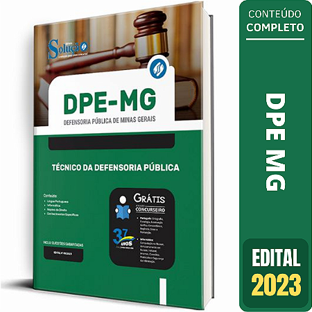 Apostila DPE MG 2023 - Técnico da Defensoria Pública - Minas Gerais