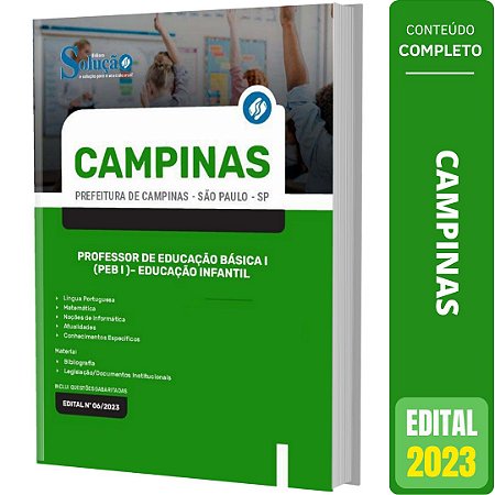 Apostila Campinas SP - Professor (PEB I ) - Educação Infanti