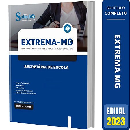 Apostila Prefeitura Extrema MG 2023 - Secretária de Escola
